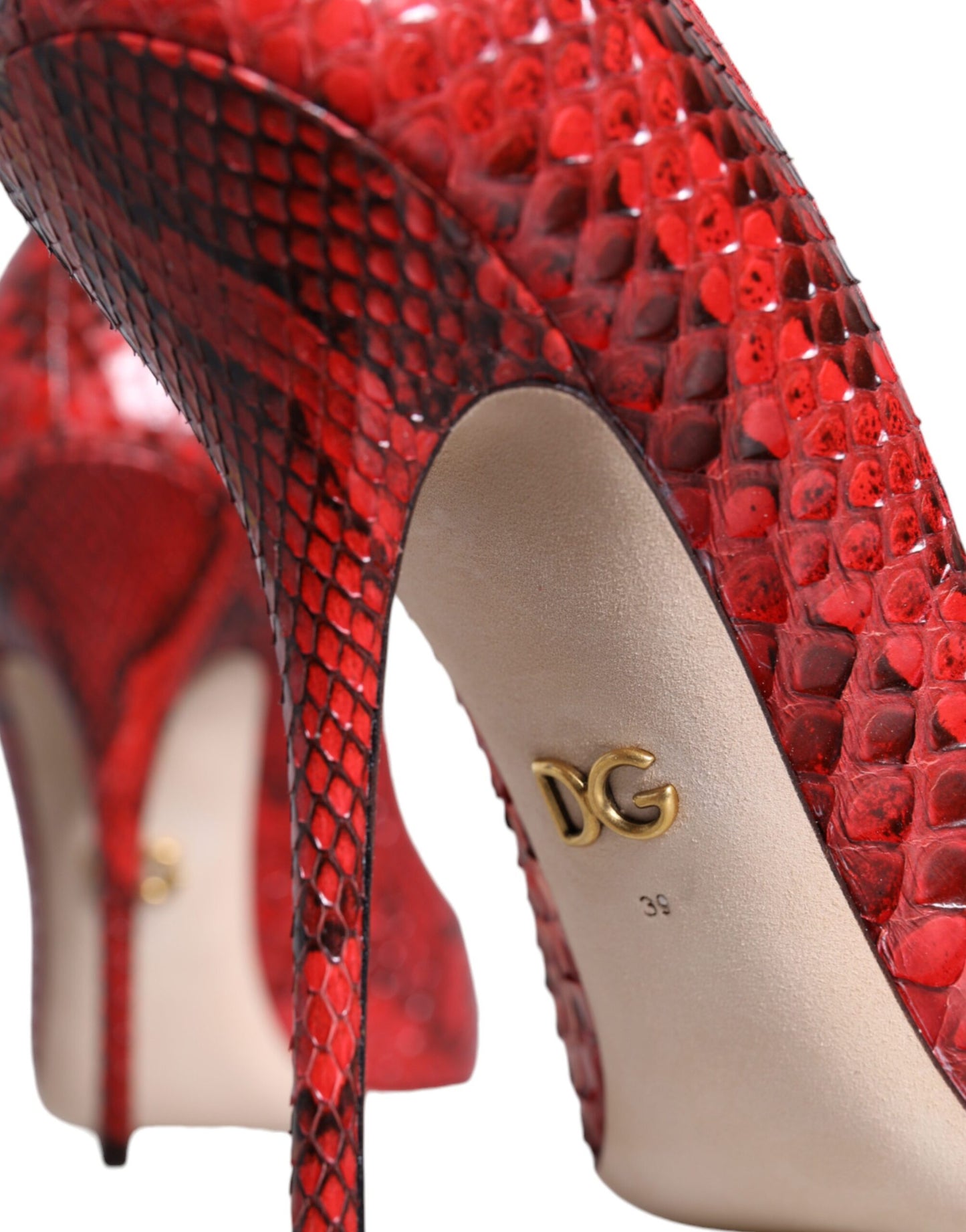 Dolce & Gabbana Escarpins à talons aiguilles en cuir rouge