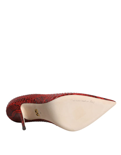 Dolce & Gabbana Escarpins à talons aiguilles en cuir rouge
