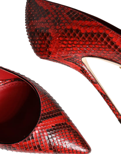 Dolce & Gabbana Escarpins à talons aiguilles en cuir rouge