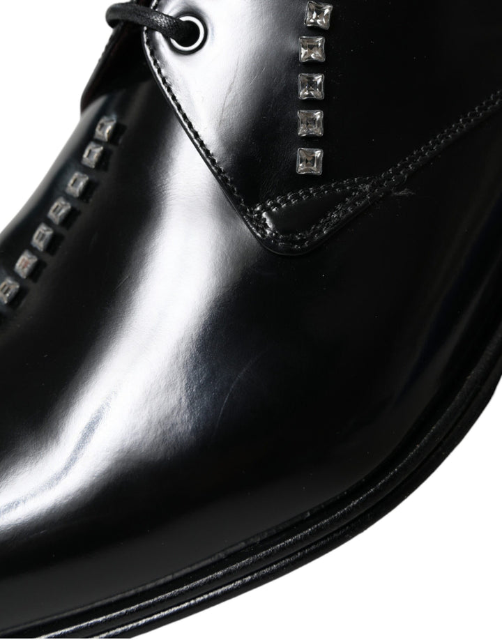 Zapatos de vestir Dolce & Gabbana de cuero negro con cristales