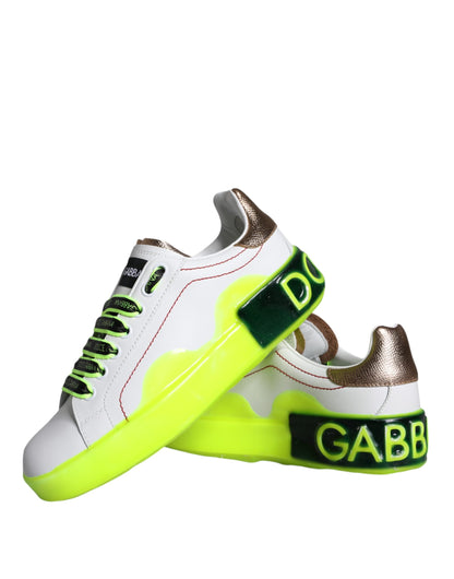 Chaussures Baskets Basses Dolce & Gabbana Portofino en Cuir Blanc