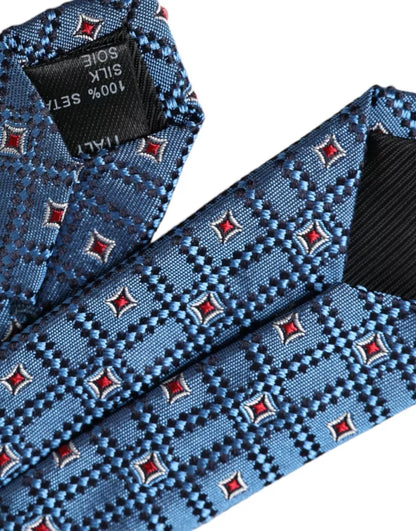Cravate réglable en soie 100 % à motifs bleus Dolce & Gabbana pour homme