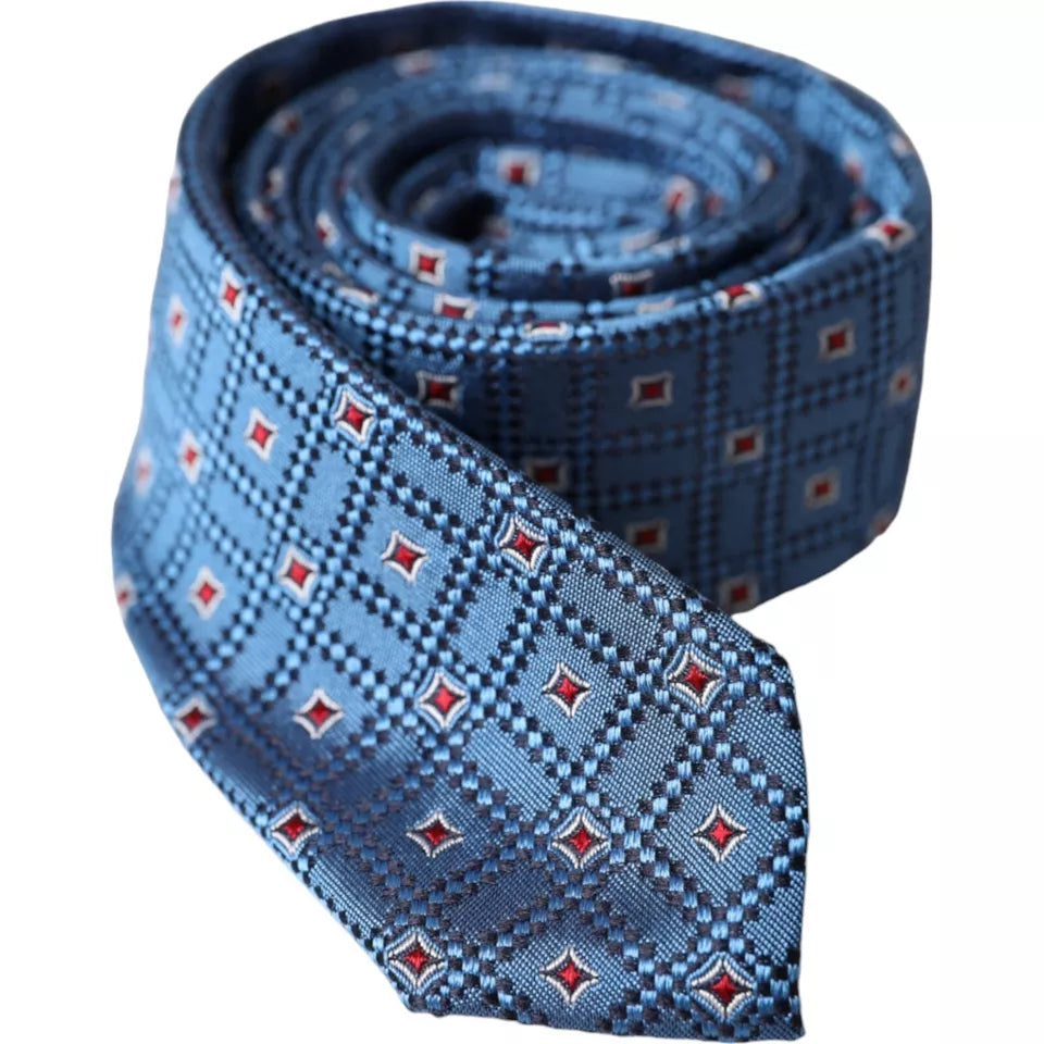 Cravate réglable en soie 100 % à motifs bleus Dolce & Gabbana pour homme