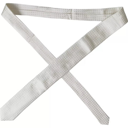 Cravate classique Dolce & Gabbana en soie blanche à pois pour homme, ajustable