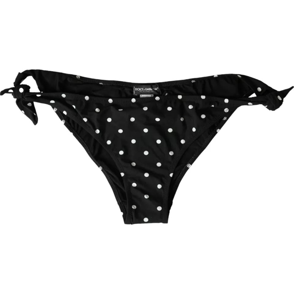 Bas de maillot de bain bikini Dolce & Gabbana noir à pois