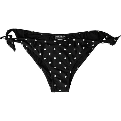 Bas de maillot de bain bikini Dolce & Gabbana noir à pois