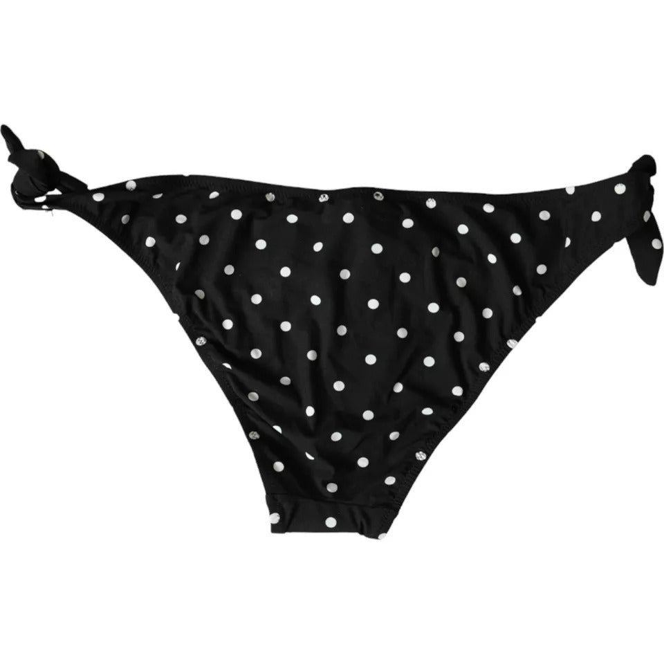 Bas de maillot de bain bikini Dolce & Gabbana noir à pois