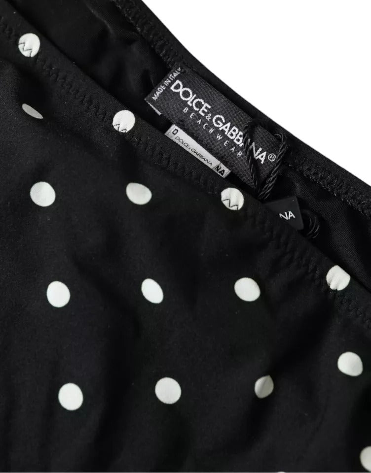 Bas de maillot de bain bikini Dolce & Gabbana noir à pois