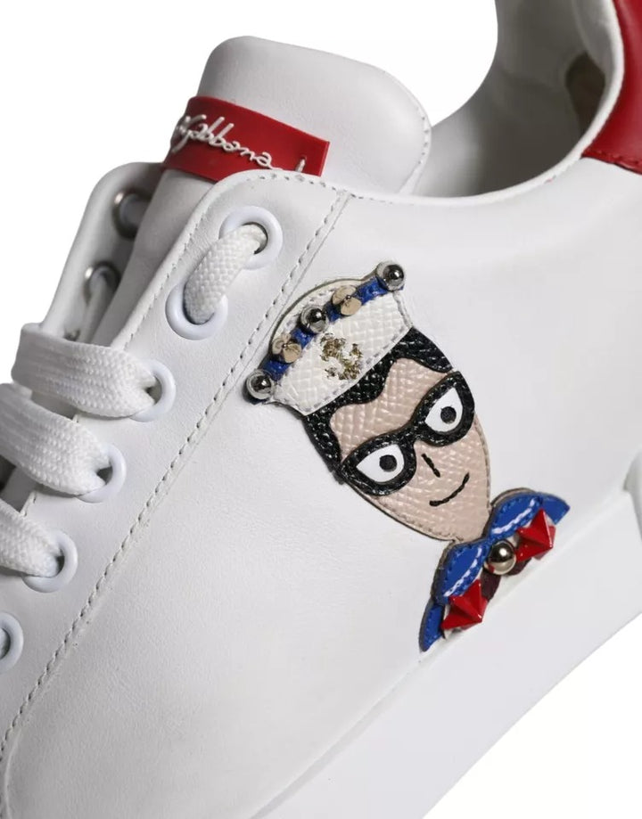Zapatillas Portofino Dolce & Gabbana de piel de becerro napa blanca con parches