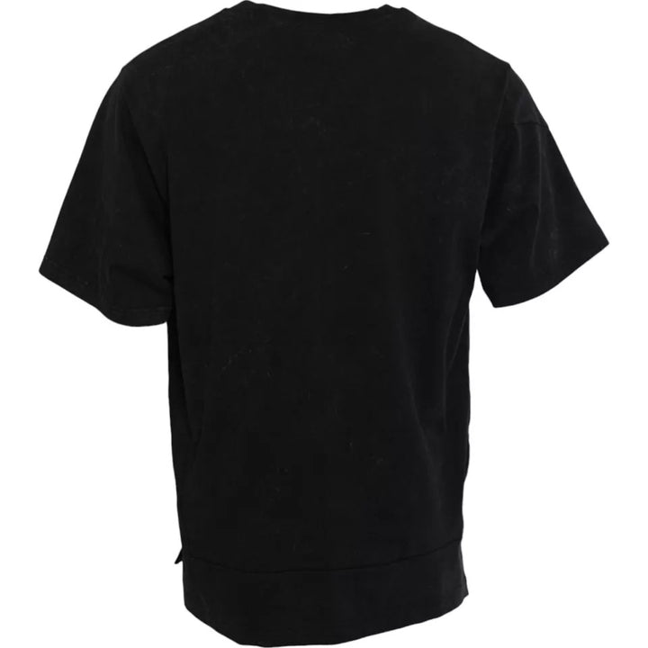 T-shirt Dolce & Gabbana en coton noir à imprimé graphique et col ras du cou