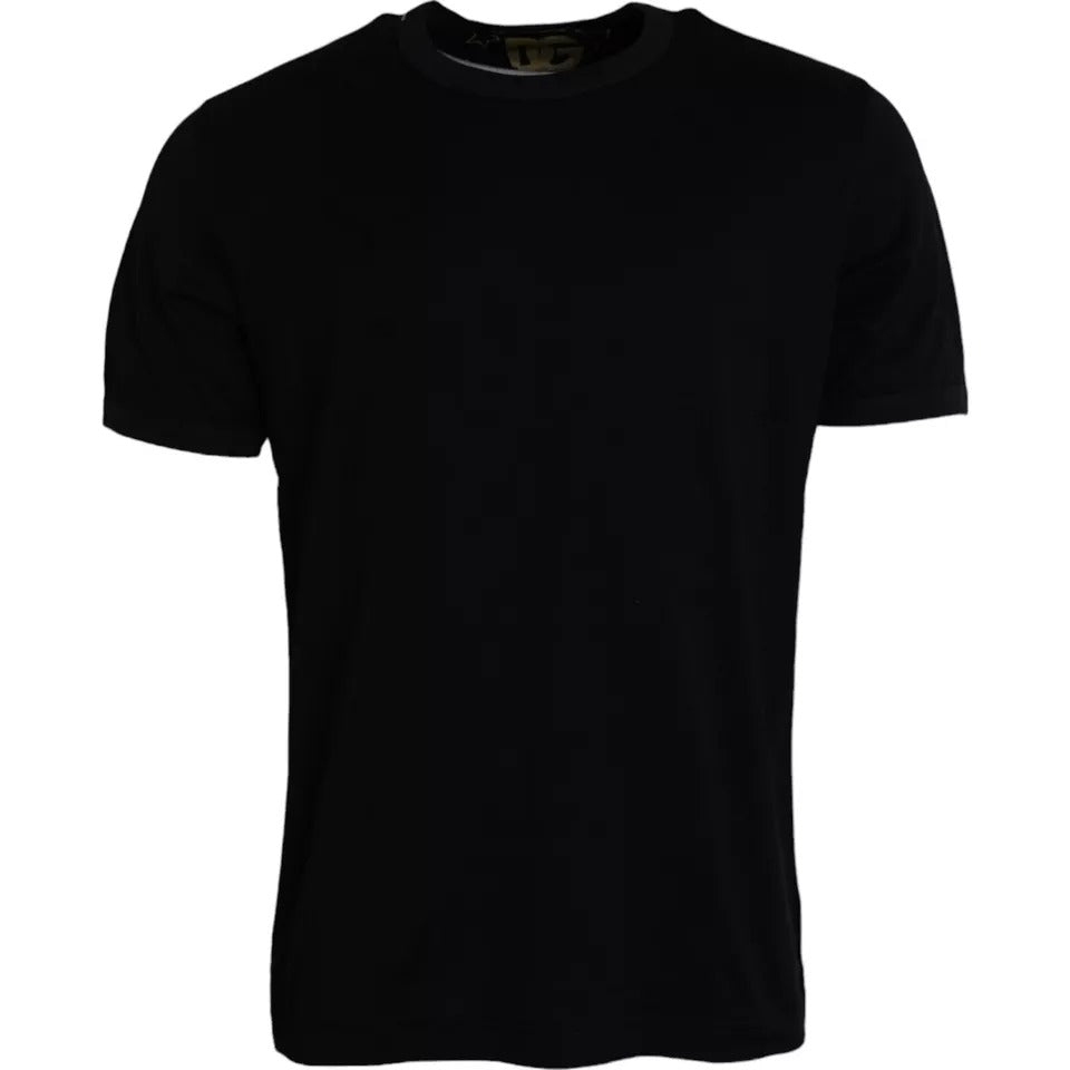 T-shirt Dolce & Gabbana en coton noir à col rond et manches courtes pour homme