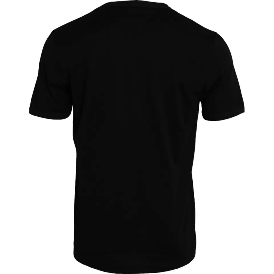 T-shirt Dolce & Gabbana en coton noir à col rond et manches courtes pour homme