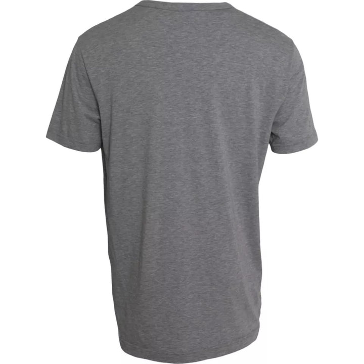 T-shirt en coton gris à imprimé graphique et col rond Dolce & Gabbana