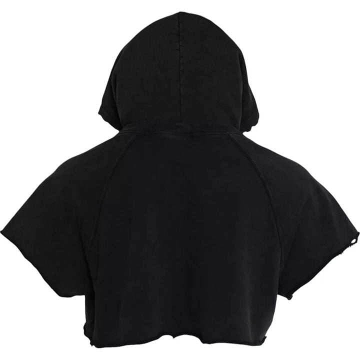 T-shirt court à capuche et manches courtes en coton noir Dolce & Gabbana