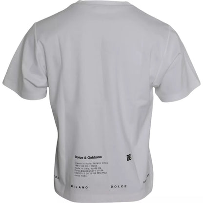 T-shirt en coton pour homme Dolce & Gabbana blanc imprimé lèvres rouges