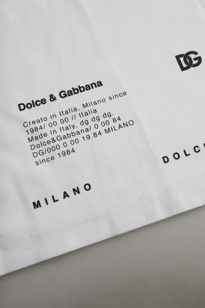 T-shirt en coton pour homme Dolce & Gabbana blanc imprimé lèvres rouges