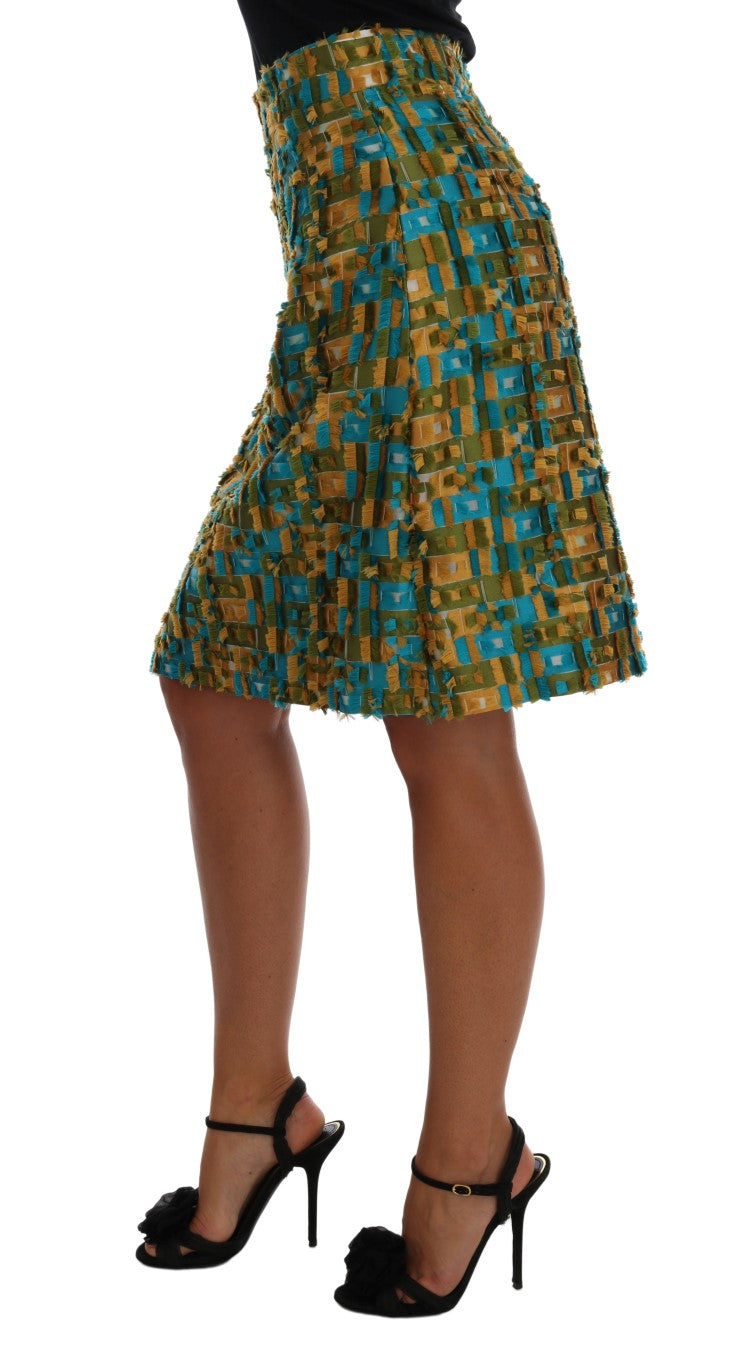 Jupe droite crayon en jacquard multicolore Dolce & Gabbana