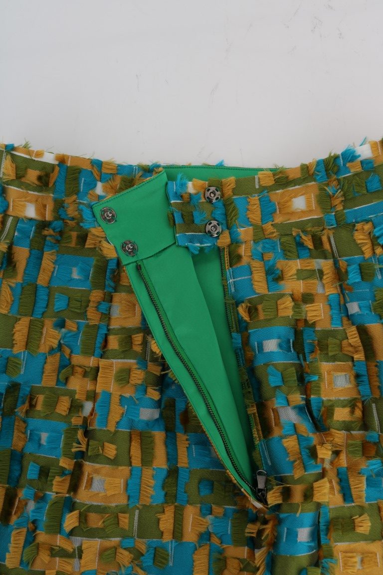 Jupe droite crayon en jacquard multicolore Dolce & Gabbana