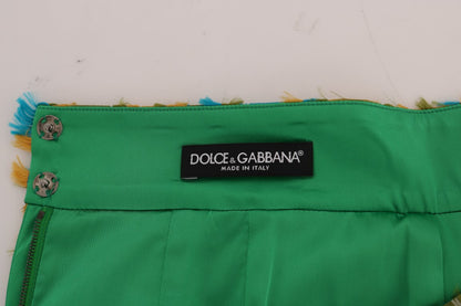 Jupe droite crayon en jacquard multicolore Dolce & Gabbana