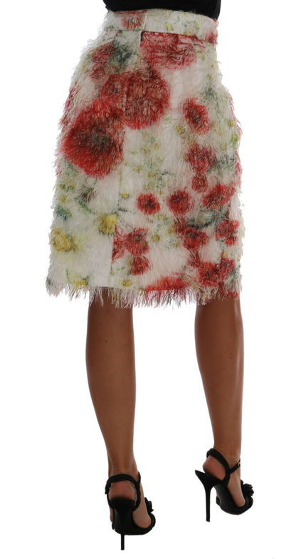 Jupe droite crayon à motif floral Dolce & Gabbana