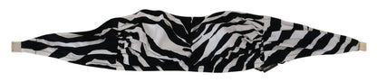 Haut de bikini bandeau zébré noir et blanc Dolce & Gabbana