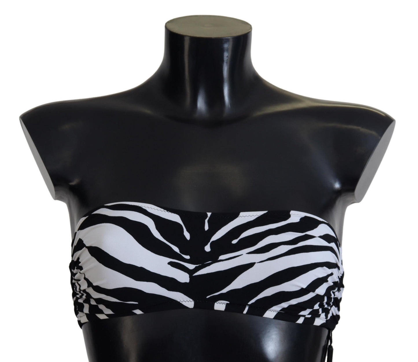 Haut de bikini bandeau zébré noir et blanc Dolce & Gabbana