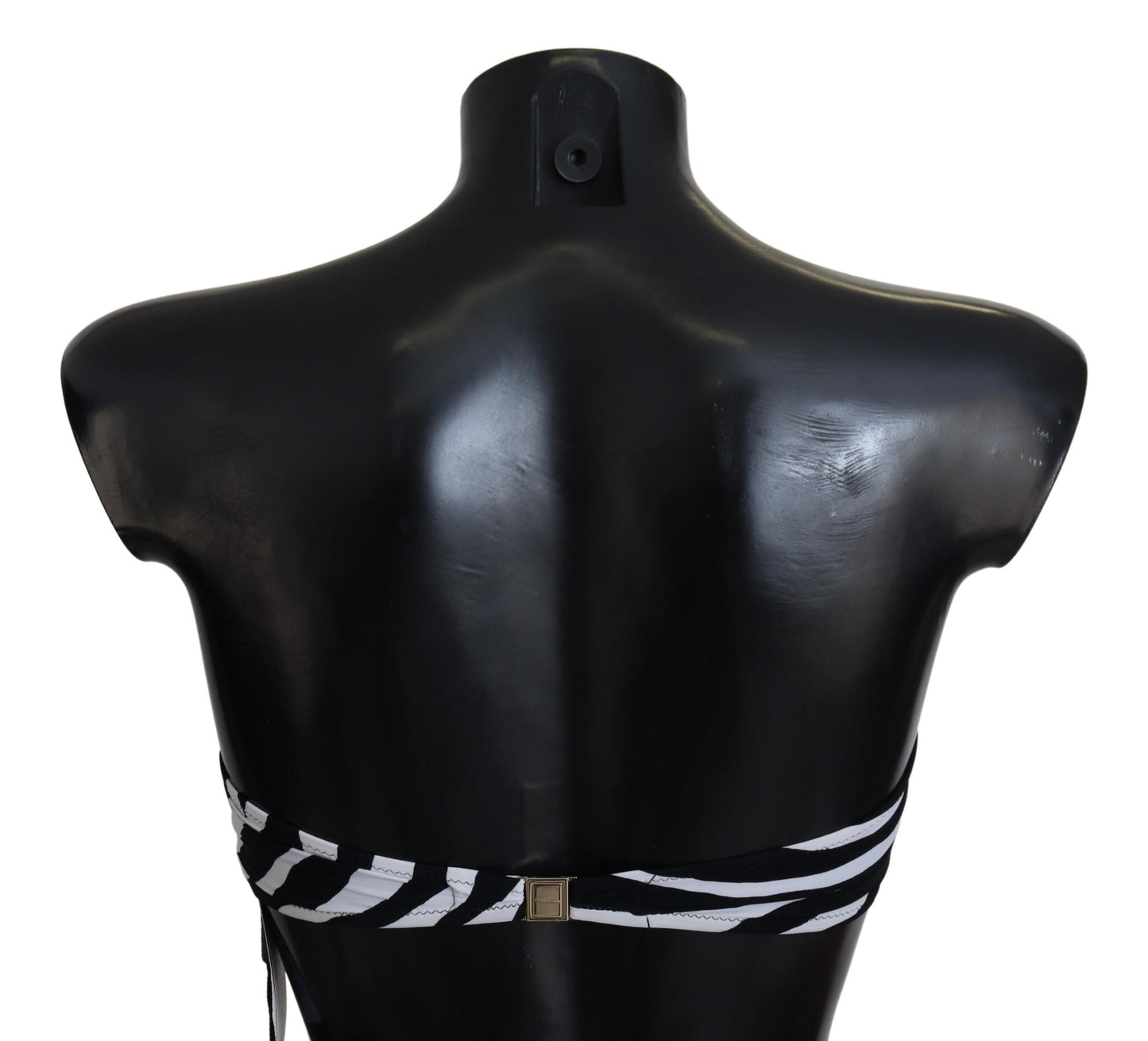 Haut de bikini bandeau zébré noir et blanc Dolce & Gabbana