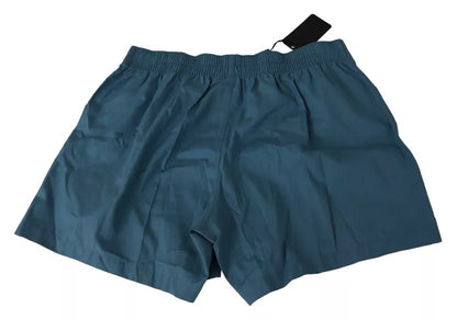 Dolce & Gabbana Bóxer Regular de Algodón Azul Ropa Interior
