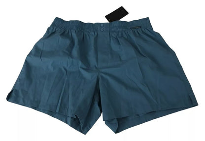 Dolce & Gabbana Bóxer Regular de Algodón Azul Ropa Interior