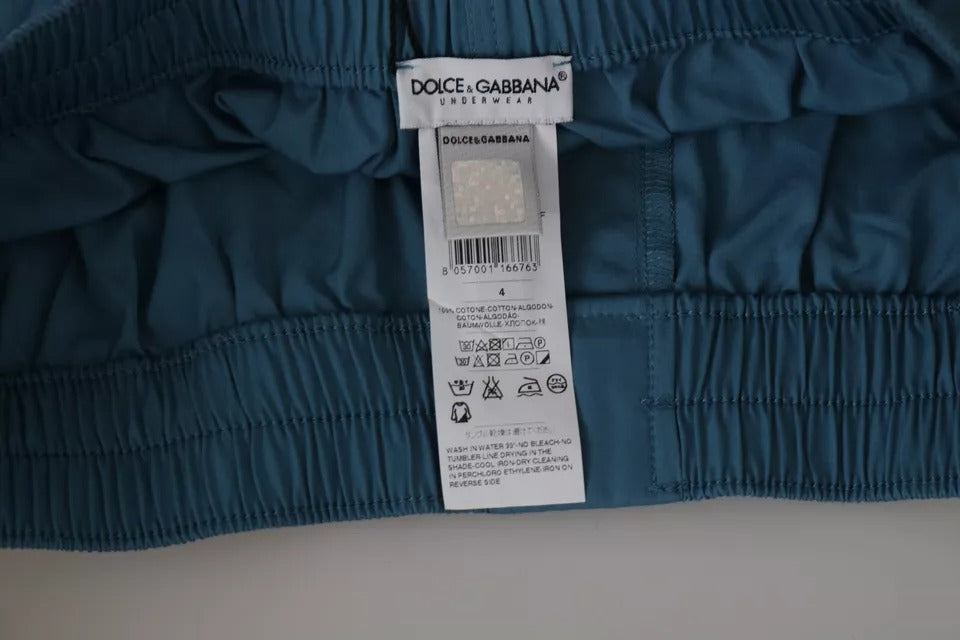 Dolce & Gabbana Bóxer Regular de Algodón Azul Ropa Interior