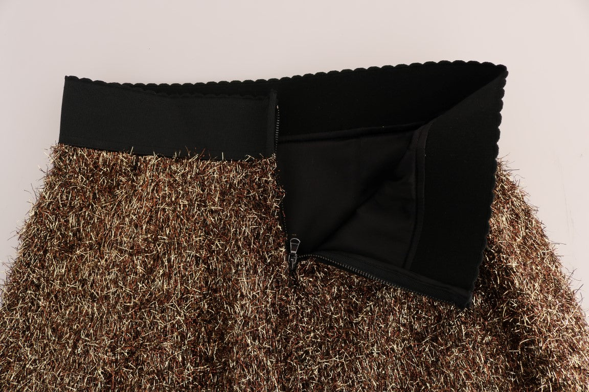 Mini-jupe courte Dolce & Gabbana noire dorée