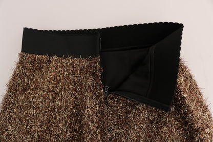 Mini-jupe courte Dolce & Gabbana noire dorée