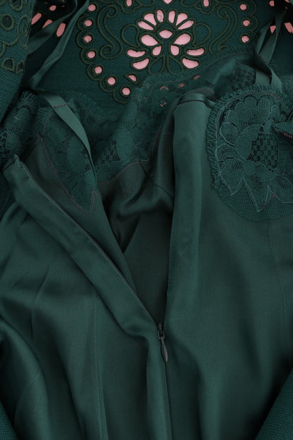Robe Dolce & Gabbana en soie et laine verte à découpes florales