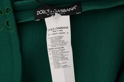 Robe Dolce & Gabbana en soie et laine verte à découpes florales