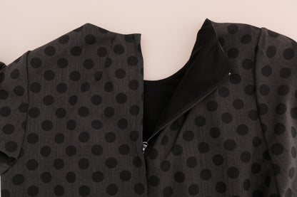 Robe Dolce & Gabbana en laine stretch grise à pois