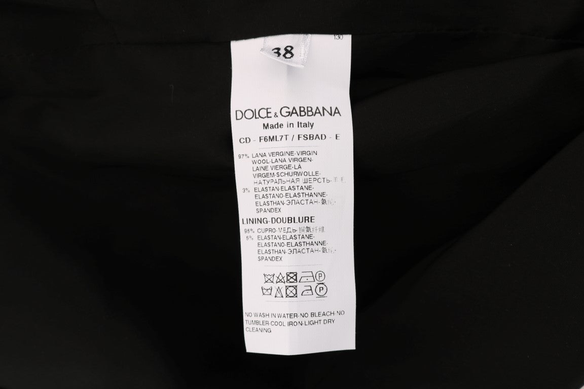 Robe Dolce & Gabbana en laine stretch grise à pois