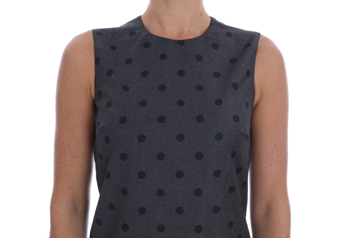 Robe fourreau Dolce & Gabbana en laine grise à pois