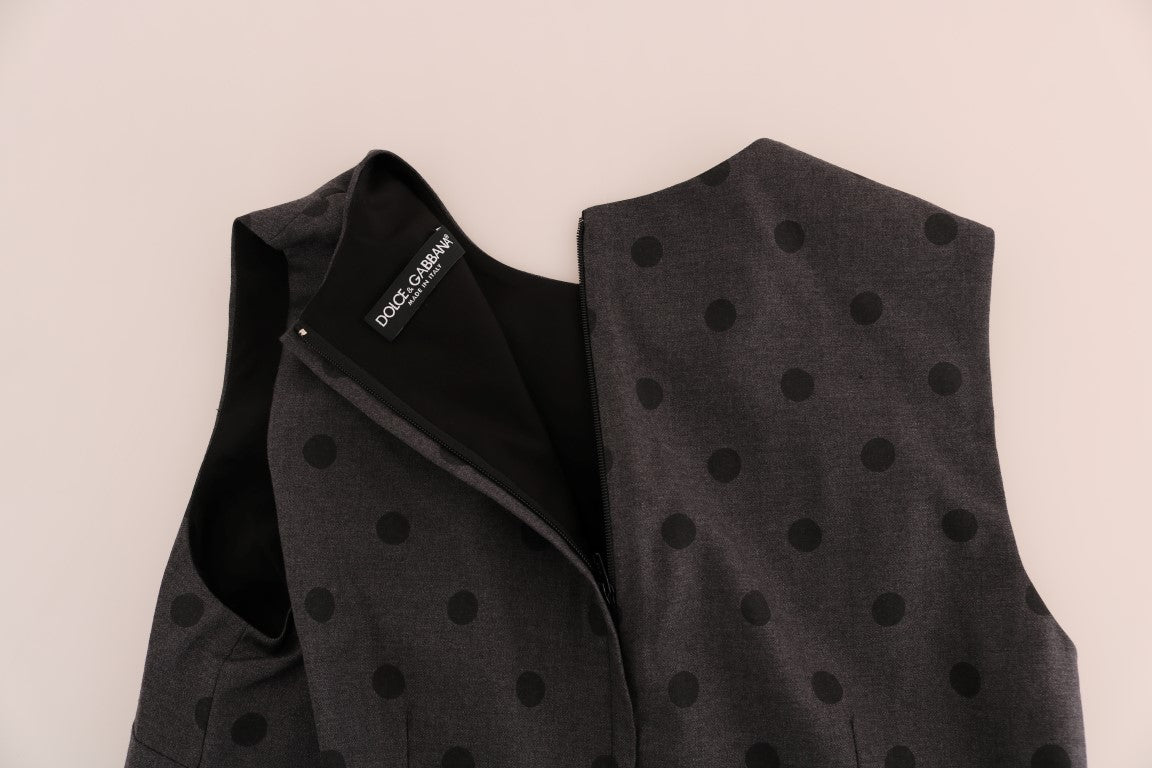 Robe fourreau Dolce & Gabbana en laine grise à pois
