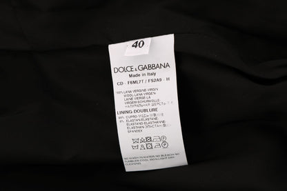 Robe fourreau en laine grise à pois Dolce & Gabbana