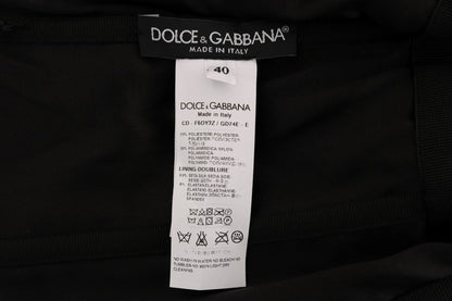 Robe trapèze Dolce & Gabbana noire à pois rouges et sequins