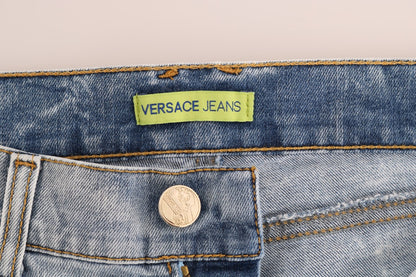 Jeans slim déchirés extensibles délavage bleu Versace Jeans