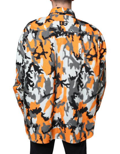 Veste Dolce & Gabbana en jean de coton à col camouflage multicolore