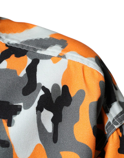 Veste Dolce & Gabbana en jean de coton à col camouflage multicolore