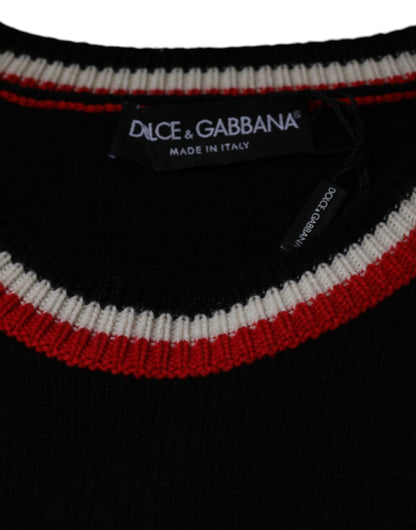Pull Dolce & Gabbana en cachemire noir motif cochon de l'année