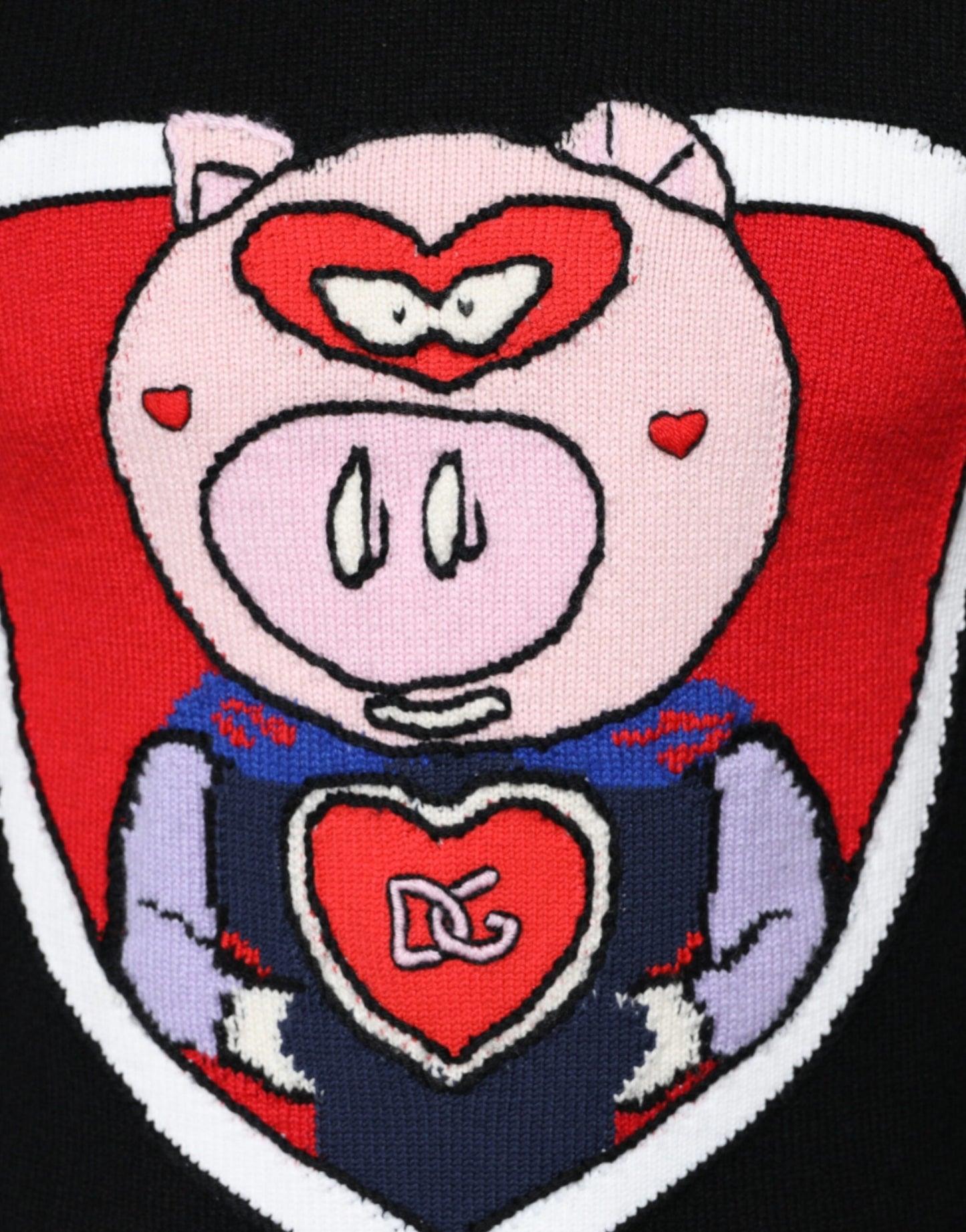 Pull Dolce & Gabbana en cachemire noir motif cochon de l'année