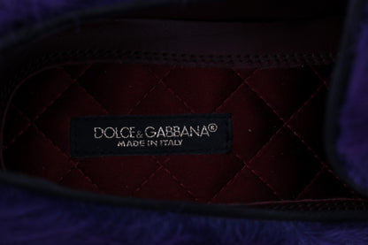 Mocassins en cuir fourrure de mouton violets Dolce & Gabbana
