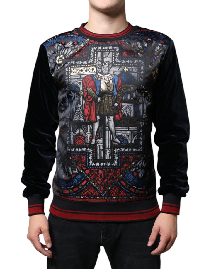 Pull Ras du Cou Jacquard Multicolore Dolce & Gabbana