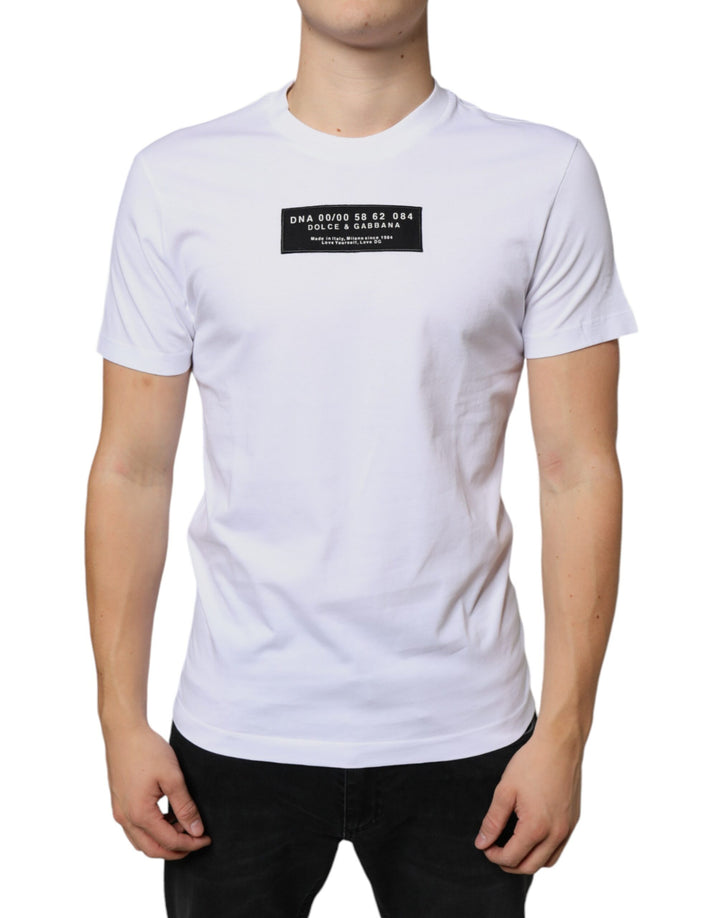 T-shirt décontracté en coton blanc avec appliqué DG Dolce & Gabbana