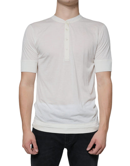 Camiseta de algodón blanquecino de manga corta Dolce & Gabbana