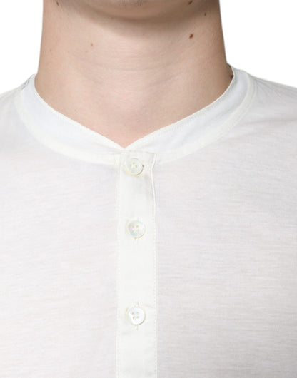 Camiseta de algodón blanquecino de manga corta Dolce & Gabbana